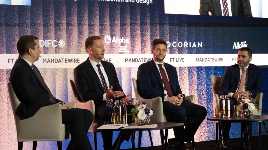 Industry leaders discussing asset management product design and distribution in the GCC