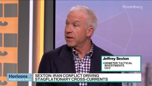 Institutional finance illustration representing technology IPO markets, global capital flows, and Jeffrey Sexton's Bloomberg interview