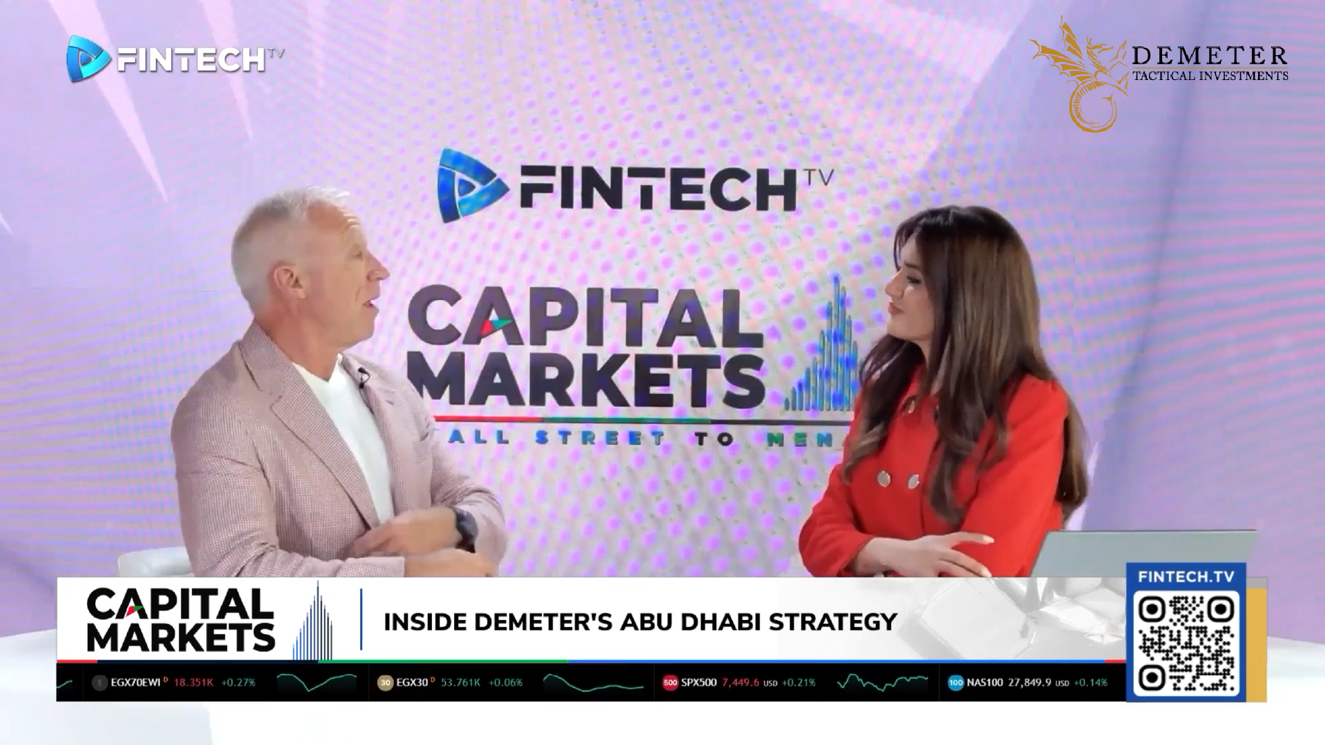 Jeffrey Sexton on FINTECH.TV discussing why Demeter chose Abu Dhabi